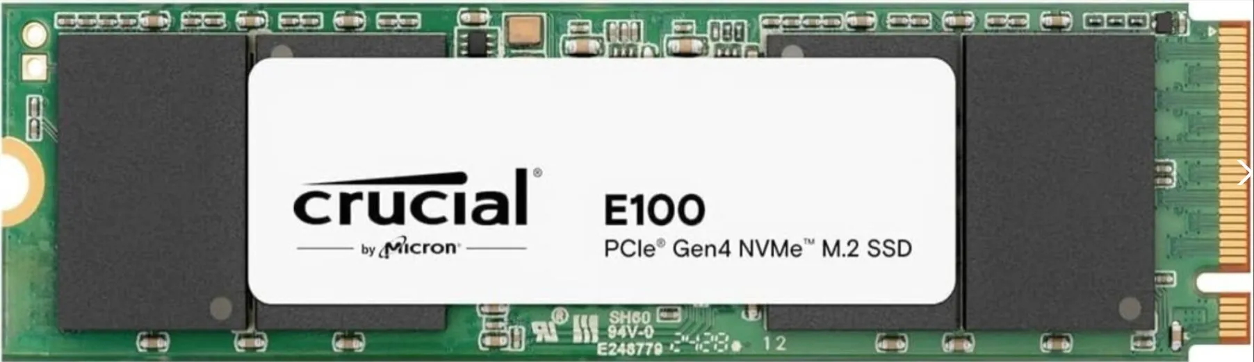 Crucial E100 1TB M.2 NVMe PCIe Gen4 Internal SSD, Up to 5,000MB/s, Laptop & Desktop Compatible, Durable and Dependable | CT1000E100SSD8