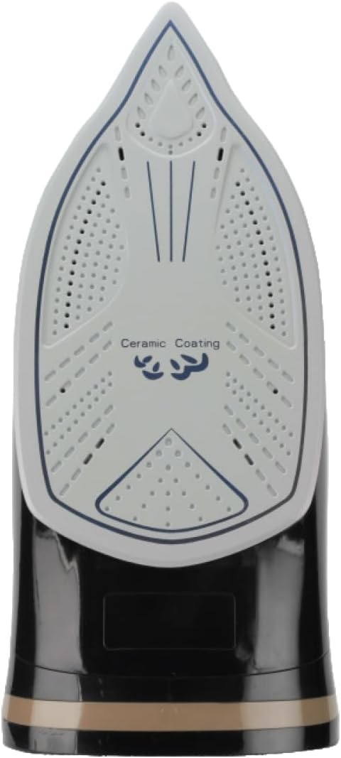 Daewoo DSI-6291 Steam Iron, 2400W, 320ml Water Tank, Multi-Directional Ceramic-Coated Soleplate, Vertical Steam, Steam Burst, Spray, Anti-Drip, Anti-Calc, Self-Clean, Auto Shut-Off and Overheat Protection, Black/Brown – 2-Year Warranty