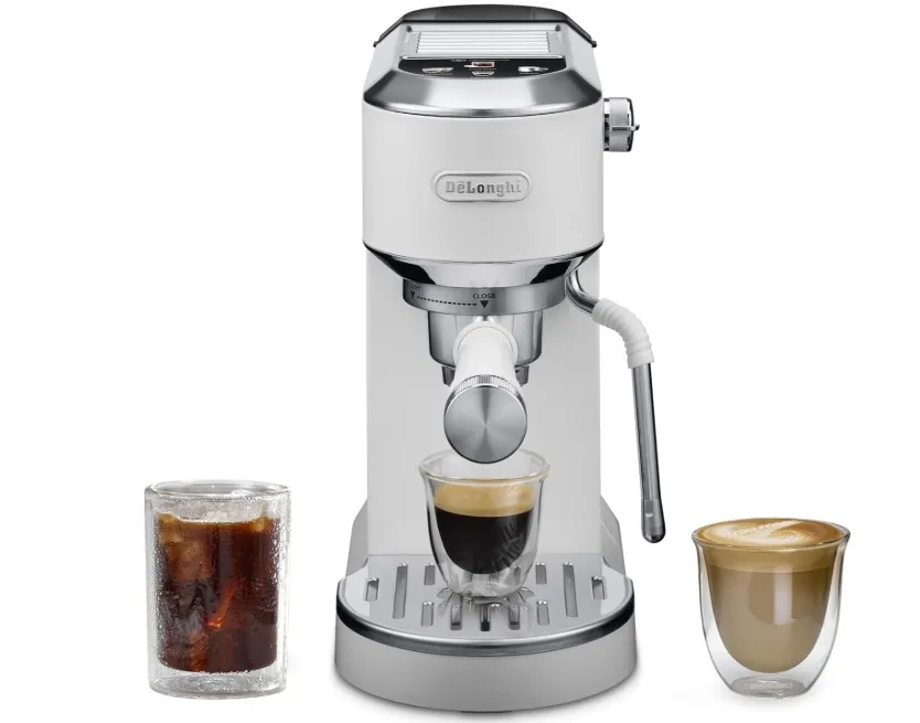 De'Longhi Dedica Duo Compact Espresso Machine - Cold Brew Coffee Maker with Milk Frother Wand- for Espresso, Hot & Iced Coffee, Cappuccinos, Lattes & Home Barista Brewing, Vanilla