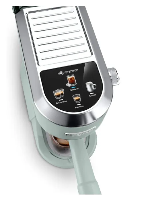 De'Longhi Dedica Duo EC890.GR, Traditional Barista Pump Machine, Espresso And Cold Brew, Manual Coffee Machine With My LatteArt Steam Wand, 15cm Wide, 2 Espresso, Touch Display, Mug up to 13cm, Green