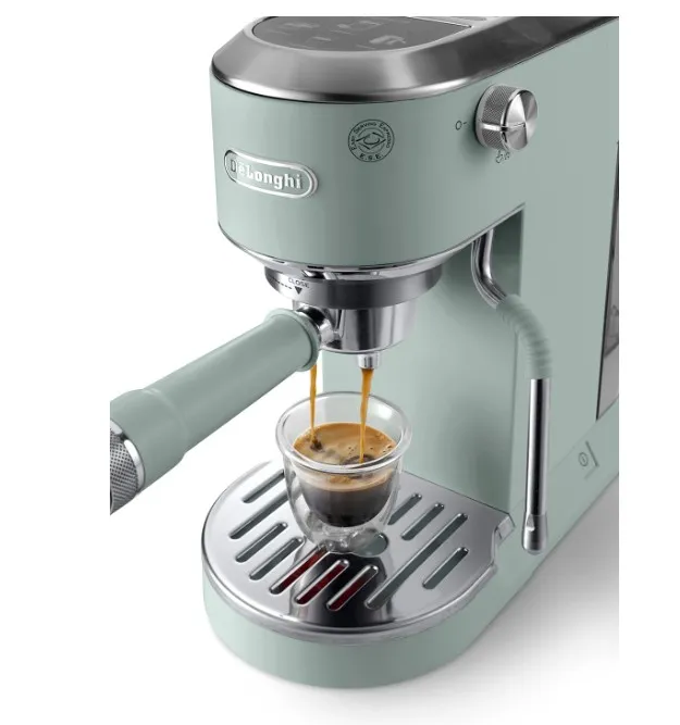 De'Longhi Dedica Duo EC890.GR, Traditional Barista Pump Machine, Espresso And Cold Brew, Manual Coffee Machine With My LatteArt Steam Wand, 15cm Wide, 2 Espresso, Touch Display, Mug up to 13cm, Green 3