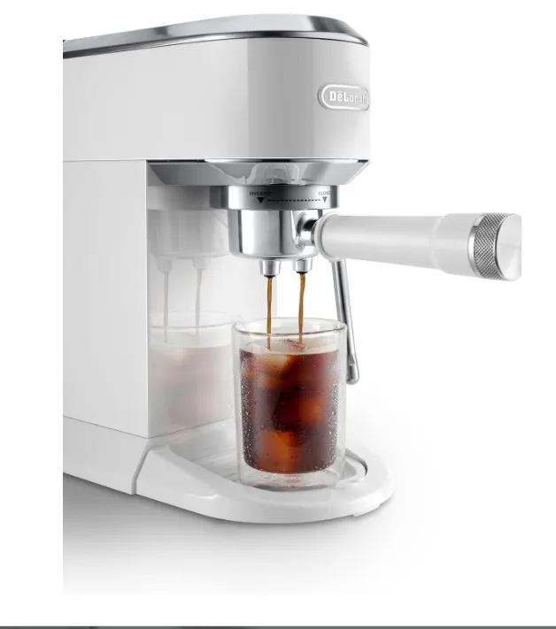 De'Longhi Dedica Duo EC890.WI, Barista Coffee Machine with Pump, Espresso and Cold Brew, Manual Coffee Machine with LatteArt Steam Rod, 15 cm Wide, 2 Espresso, Touch Screen, Cups up to 13 cm, White 5