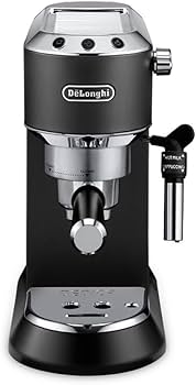 De’Longhi Dedica Style EC685.BK Manual Espresso Machine, 1300W, 15-Bar Pump, Thermoblock Heating, Adjustable Cappuccino Frother, 1.1L Water Tank, Ground Coffee & ESE Pod Compatible, Black