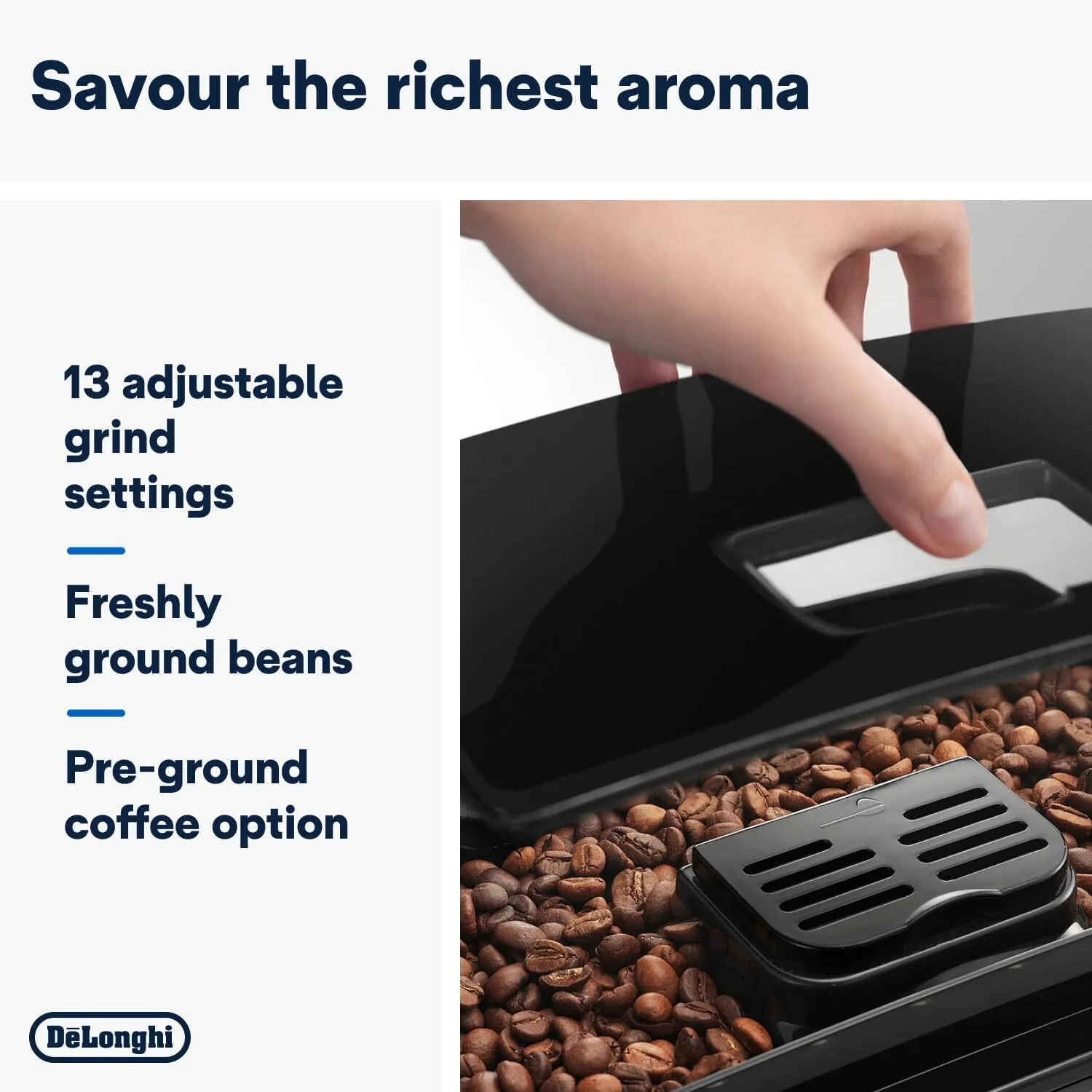 De'Longhi MAGNIFICA S SMART Bean To Cup Fully Automatic Coffee Machine With Milk Frother, Built In Grinder, Americano, Cappuccino, Latte, Macchiato & Espresso Maker ECAM22.110.B Black 3