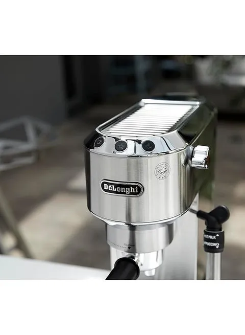 Dedica Coffee Machine, Barista Pump Espresso and Cappuccino Maker, Ground Coffee and ESE Pods can be used, Milk Frother for Latte Macchiato and more 1.1 L 1350 W EC685.M Silver/Black 3