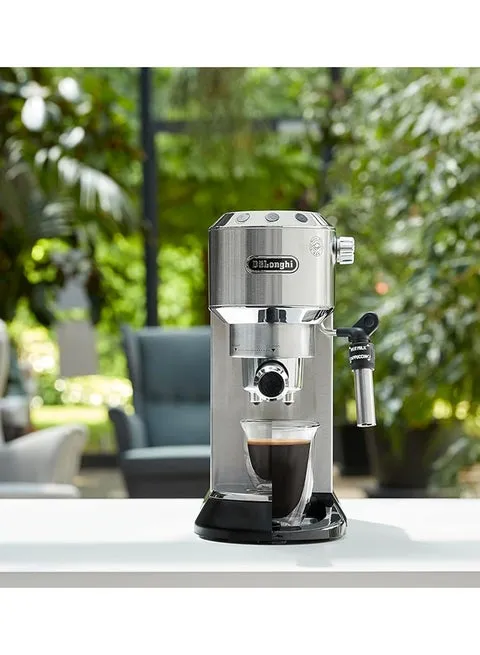 Dedica Coffee Machine, Barista Pump Espresso and Cappuccino Maker, Ground Coffee and ESE Pods can be used, Milk Frother for Latte Macchiato and more 1.1 L 1350 W EC685.M Silver/Black 5