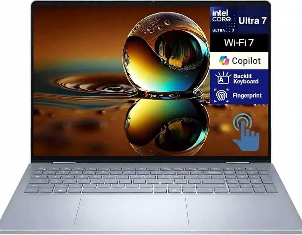 Dell 16 Plus (Next Gen Inspiron 16 Plus) 2-in-1 AI Laptop (16" FHD+ Touchscreen, Intel Core Ultra 7 256V (> i7-1355U), Copilot+ PC, 21-Hr Battery, Wi-Fi 7, Fingerprint, Win 11 Pro (16GB RAM + 1TB SSD)