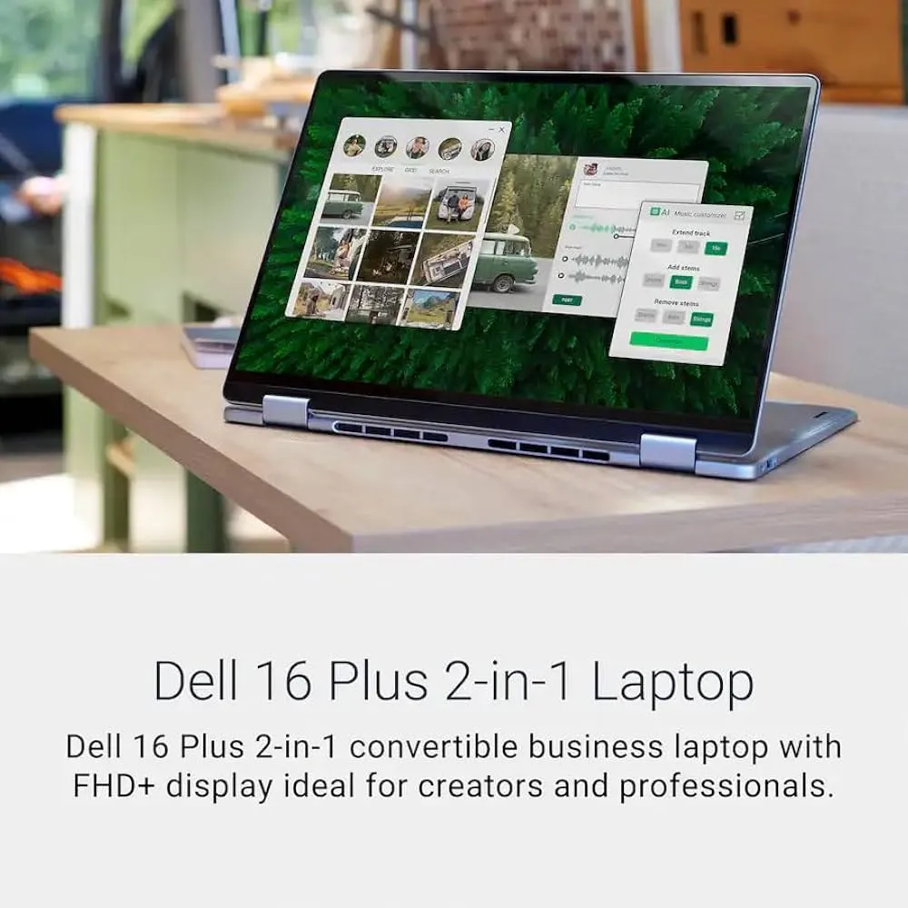 Dell 16 Plus (Next Gen Inspiron 16 Plus) 2-in-1 AI Laptop (16" FHD+ Touchscreen, Intel Core Ultra 7 256V (> i7-1355U), Copilot+ PC, 21-Hr Battery, Wi-Fi 7, Fingerprint, Win 11 Pro (16GB RAM + 1TB SSD)