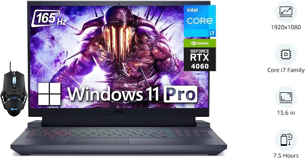 Dell G15 5530 Gaming Laptop 15.6" FHD 165Hz i7-13650HX RTX 4060 32GB DDR5 1TB SSD Win 11 Pro