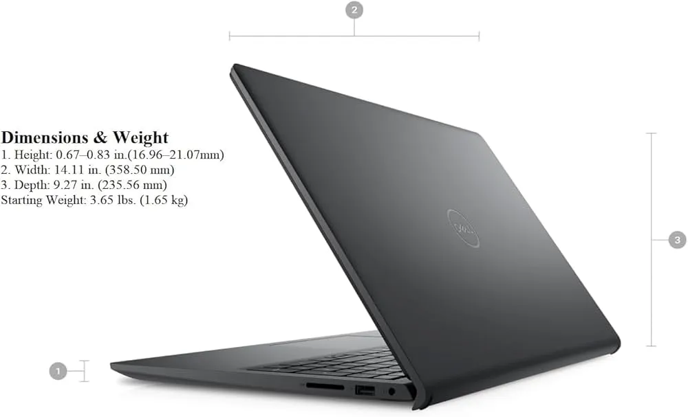 "DELL Inspiron 15 Business Laptop, 15.6"" 1920x1080 FHD, 13th Intel i5-1335U 1.30 UP TO 4.4 GHz, 16GB RAM, 1TB SSD, Win 11, Webcam,Bluetooth, Carbon Black (upgrade)" 3