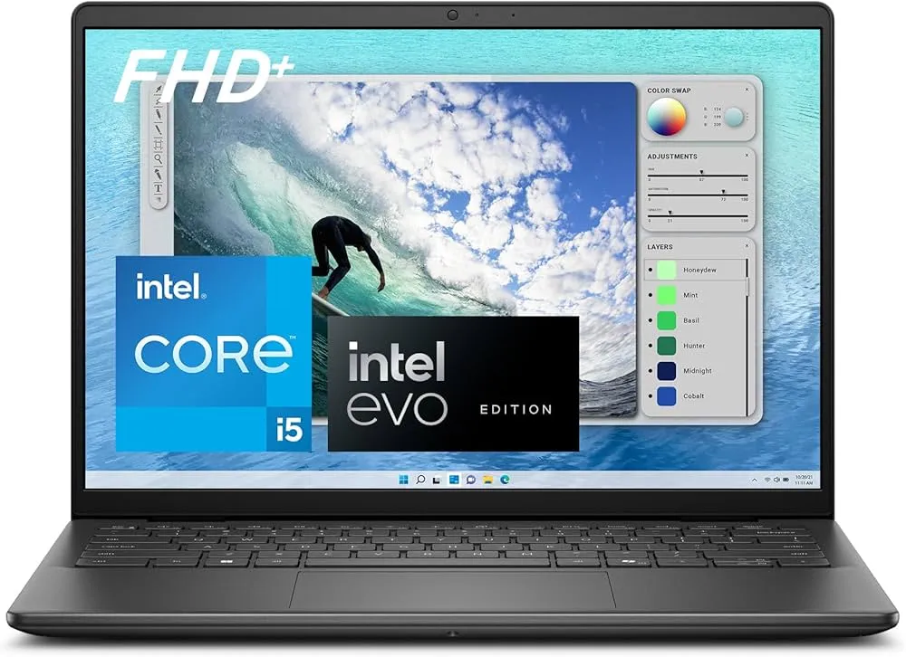 Dell Inspiron 5440 Laptop - 14.0-inch 16:10 FHD+ (1920 x 1200) Display, Intel Core i5-1334U Processor, 8GB DDR5 RAM, 512GB SSD, Intel UHD Graphics, Windows 11 Home, Onsite Service - Carbon Black