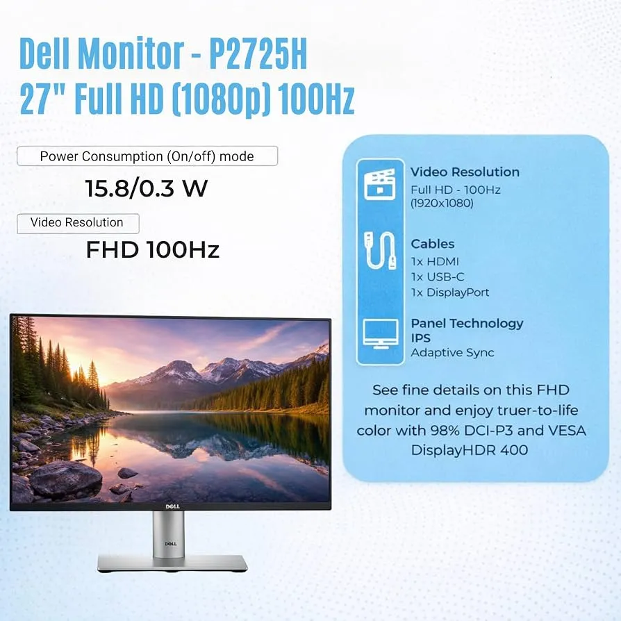 DELL Monitor P2725H 27 INCH