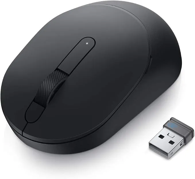 Dell MS3320W Wireless Mouse, 1600 DPI Optical Sensor, 2.4GHz & Bluetooth 5.0 Dual Connectivity, 3-Button, 36-Month Battery Life, Black