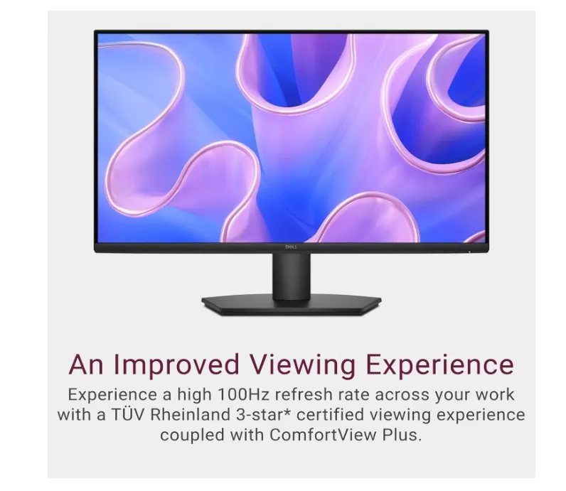 Dell SE2725HM Monitor, 27" IPS Display, FHD Resolution, 100Hz Refresh Rate, 5ms (GtG Fast) Response Time, Eye Comfort Technology, Anti-Glare, Narrow Bezel, Black | SE2725HM