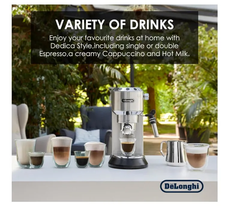 DeLonghi America, EC685M Dedica Deluxe Espresso, Silver, 1 4