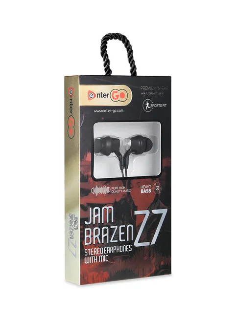 enter Go Jam Brazen Z7 Earphones with Mic, Black 3