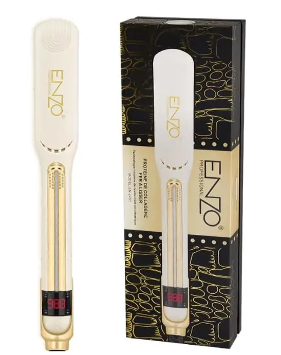 ENZO EN-2401 Brazilian Hair Straightener – Fast Heat-Up, Adjustable Temperature, Ergonomic Design - Intl Version (PINK)