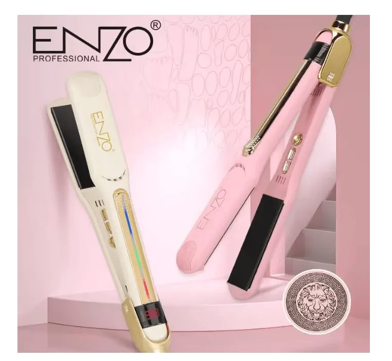 ENZO EN-2401 Brazilian Hair Straightener – Fast Heat-Up, Adjustable Temperature, Ergonomic Design - Intl Version (PINK) 4