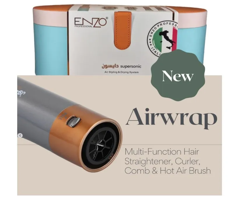 ENZO EN-4133 6-in-1 Hair Dryer Brush & Multi Styler – Ionic Hot Air Blow Dryer, Hair Straightener, Curler & Volumizing Brush – Blue - Intl Version 4