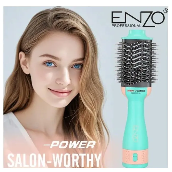 ENZO EN-4134 3-in-1 Electric Hair Styling Comb – Italian Brand | Negative Ion Technology | Fast Drying, Curling, Straightening & Volumizing - Intl Version - Purple 4