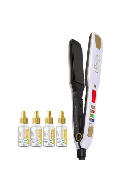 ENZO EN-5111BS Professional Hair Straightener with Adjustable Temperature, Quick Heat-Up & Free Gift (4 x Maca Essence) 3