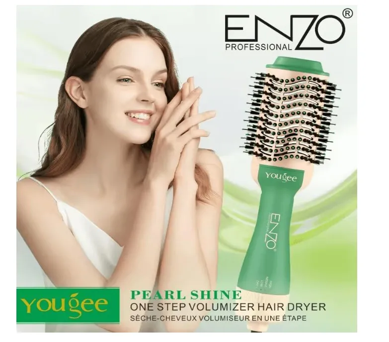 ENZO EN-6212 Professional One-Step Hair Dryer and Styler - 2-in-1 Volumizing Hot Air Brush with Ionic Technology, Ceramic Coating, Adjustable Heat Settings, and Ergonomic Design - Intl Version 3
