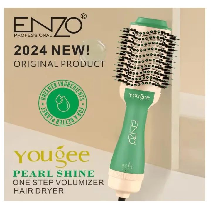ENZO EN-6212 Professional One-Step Hair Dryer and Styler - 2-in-1 Volumizing Hot Air Brush with Ionic Technology, Ceramic Coating, Adjustable Heat Settings, and Ergonomic Design - Intl Version 4