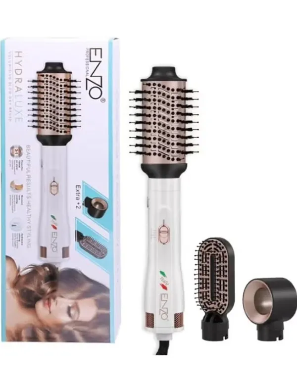 ENZO EN-740 Blow Dryer, Curler, and Straightener, 1000W, Adjustable Heat & Speed Settings, Ceramic Coated Barrel-Intl Version