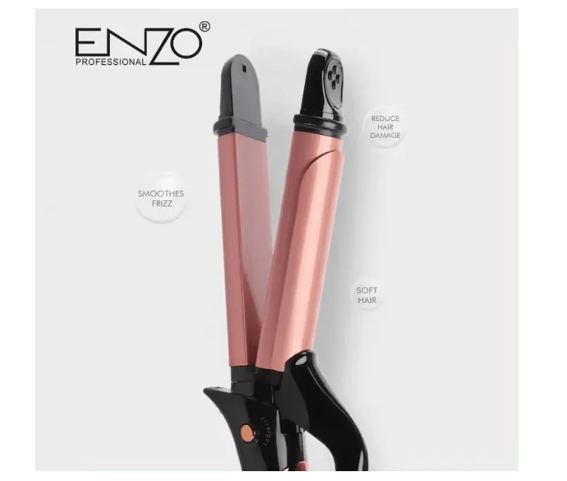 ENZO EN-9107 25 MM 2-in-1 Hair Curler and Straightener – Professional 2-in-1 Hair Styling Tool with Adjustable Temperature Settings-Intl Version (White) 4
