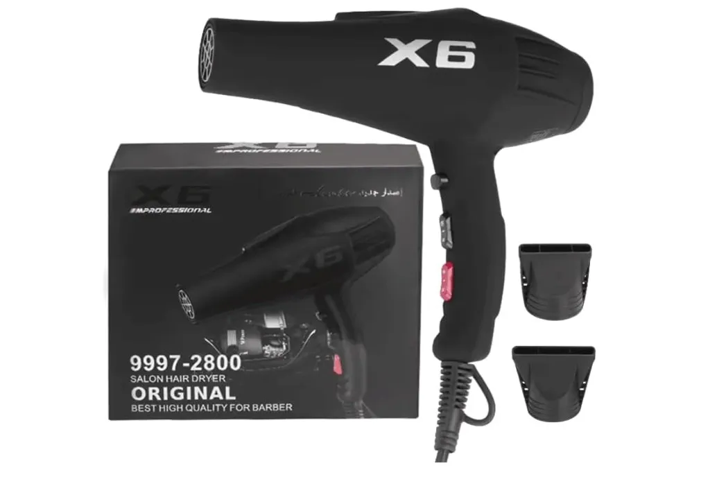 ENZO EN-X6 Salon High-Power Hair Blow Dryer – 2500W Professional Hair Dryer with Ionic Technology, 3 Heat Settings, 2 Speed Settings, and Concentrator Nozzle-Intl Version 4