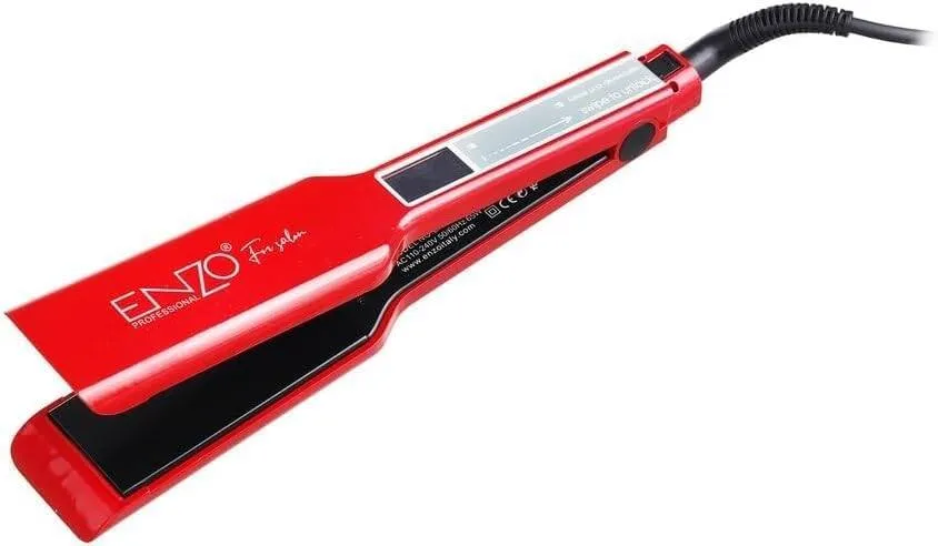 ENZO Professional EN-3667 Titanium Hair Straightener – Professional Flat Iron with Advanced Titanium Plate Technology, Adjustable Temperature & Rapid Heat-Up (International Version)