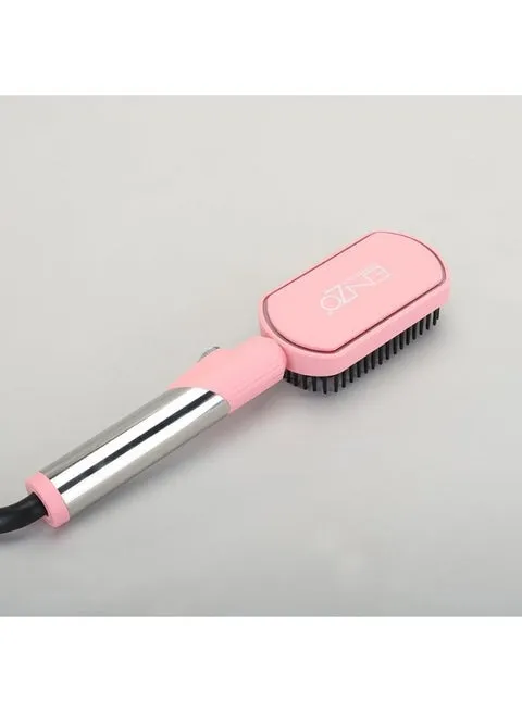ENZO Professional EN-4002 Hair Straightener Brush, Salon Styler Hair Dryer & Volumizer, Ceramic Heating Ionic Hair Straightener Comb, Anti-Scalding (Black) – International Version 3