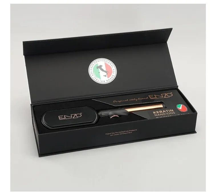 ENZO Professional EN-4002 Hair Straightener Brush, Salon Styler Hair Dryer and Volumizer Ceramic Heating Ionic Hair Straightener Comb, Anti-Scalding - Intl Version - Black 3