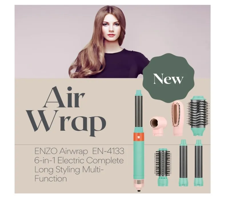 ENZO Professional EN-4133 6-in-1 Hair Dryer Brush & Multi Styler – Ionic Hot Air Blow Dryer, Hair Straightener, Curler & Volumizing Brush – CoralPink- Intl Version 3