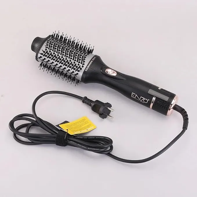 ENZO Professional EN-4135 Professional Blowout Hair Styler – One-Step Rotating Hot Air Brush with Ionic Technology, Straightener & Volumizer Comb, 1000W (International Version)