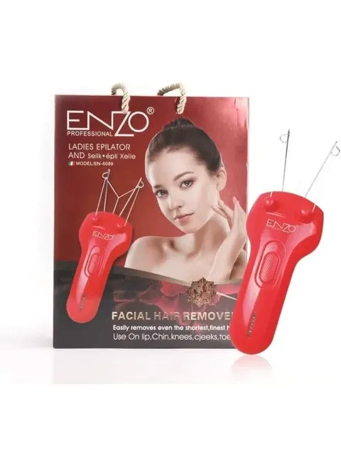 ENZO Professional EN-6089 Electric Cotton Thread Body & Facial Hair Removal Epilator for Women, White