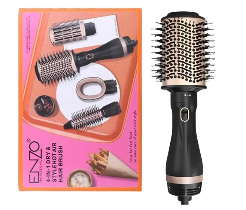 Enzo Professional EN-6207 4-in-1 Professional Hair Dryer & Styler – Multi-Function Hot Air Brush with Volumizer, Straightener & Hair Concentrator - Intl Version 5