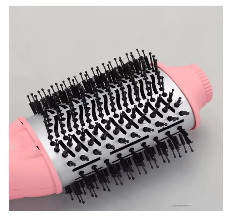 ENZO Professional EN-6210 75mm Volumizing Blowout Brush – 3-in-1 Hair Dryer, Straightener, TurboDry Technology, Ionic Anti-Frizz Bristles, 3 Heat Settings & 2 Speeds – Pink – Intl Version
