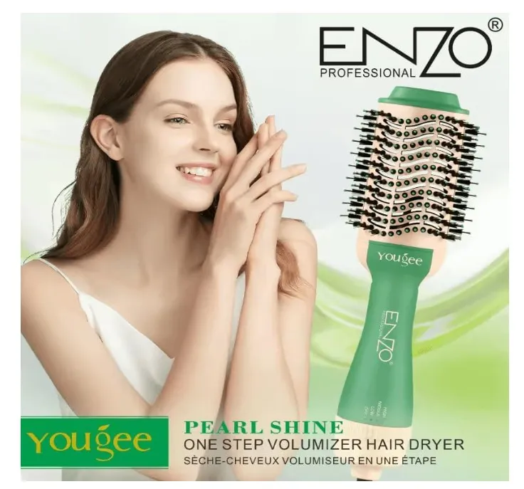 ENZO Professional EN-6212 Professional One-Step Hair Dryer and Styler - Volumizing Hot Air Brush with Ionic Technology, Ceramic Coating - Intl Version 3