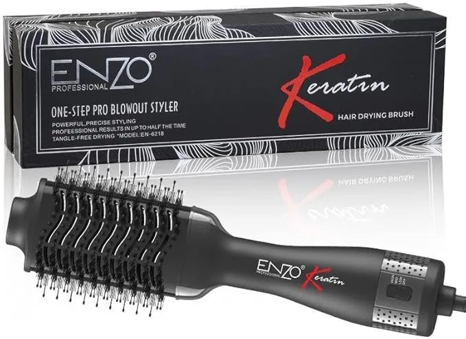 ENZO Professional EN-6218 One Step Ionic Pro Blowout Styler for Tangle-Free Smooth Hair with 1000W Powerful Motor