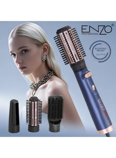 ENZO Professional EN-758 4-in-1 Hot Air Spin Styler – Automatic Rotating Hair Dryer Brush for Straightening, Curling & Volumizing (International Version)