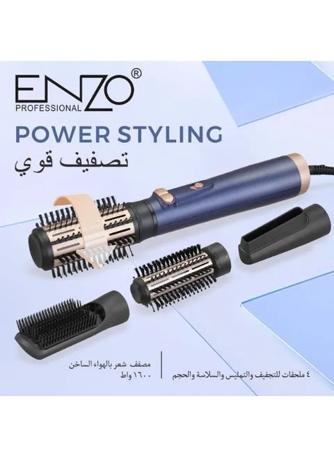 ENZO Professional EN-758 4-in-1 Hot Air Spin Styler – Automatic Rotating Hair Dryer Brush for Straightening, Curling & Volumizing (International Version) 4