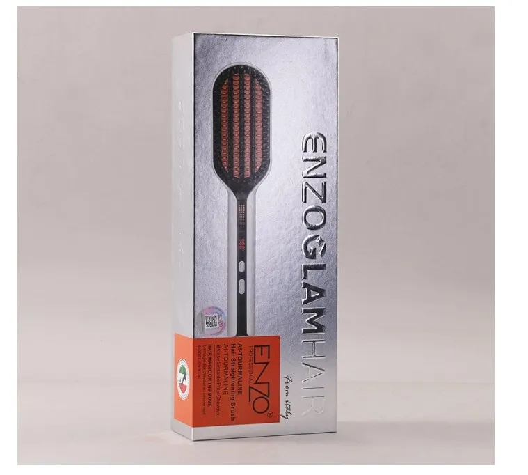 Enzo Professional Glam Hair EN-4100 Professional Heated Straightening Brush – Fast Heat-Up & Easy-Grip Design – Intl Version 3