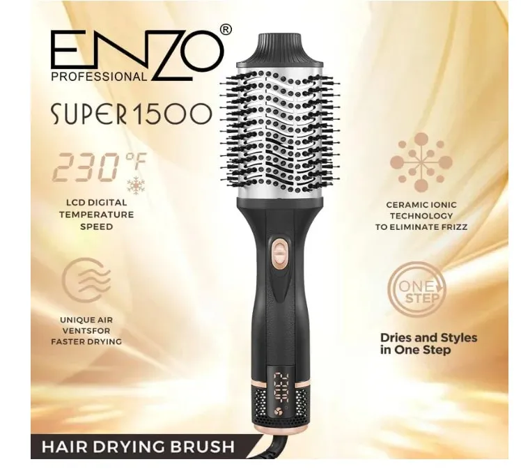 ENZO Professional Hair Styling Combo – EN-9107 2-in-1 Hair Curler & Straightener + EN-4135 4-in-1 Hot Air Brush Styler | Ionic Technology | All-in-One Salon Styling Kit - Intl Version 3
