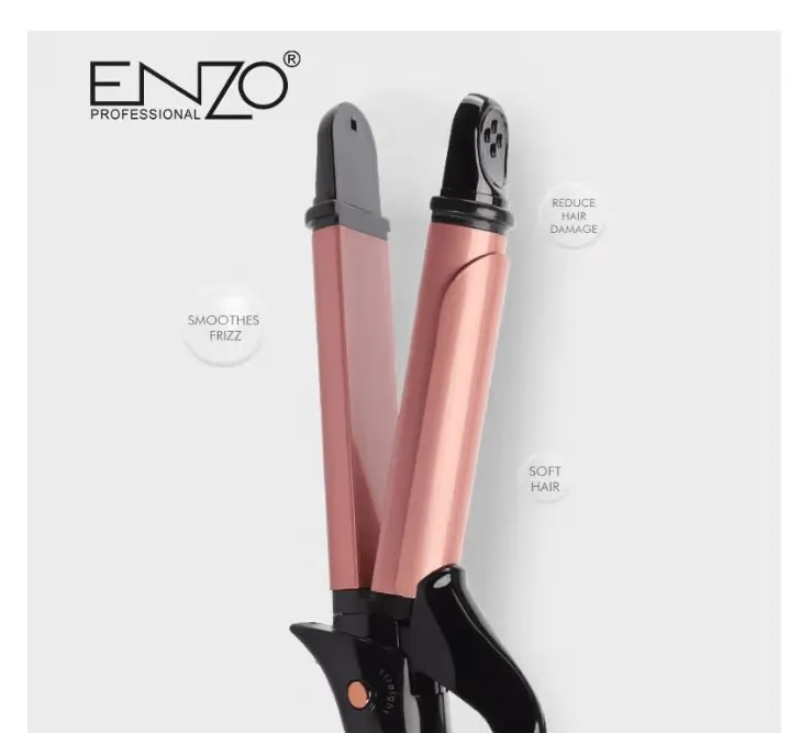 ENZO Professional Hair Styling Combo – EN-9107 2-in-1 Hair Curler & Straightener + EN-4135 4-in-1 Hot Air Brush Styler | Ionic Technology | All-in-One Salon Styling Kit - Intl Version 4