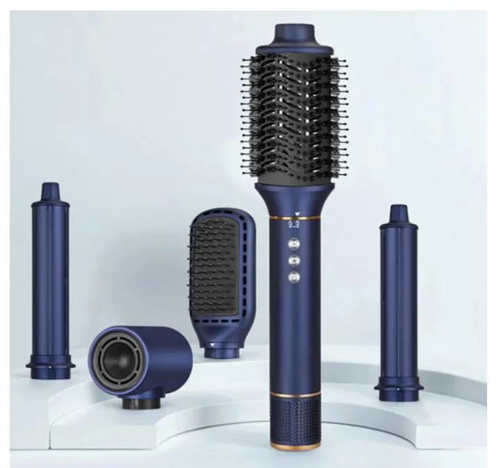ENZO Professional V9 Air Styler 5-in-1 Multi-Functional Hot Air Brush Set – High-Speed 130,000 RPM BLDC Motor Hair Dryer & Styler for Drying, Curling, Smoothing & Volumizing (Model EN-754)