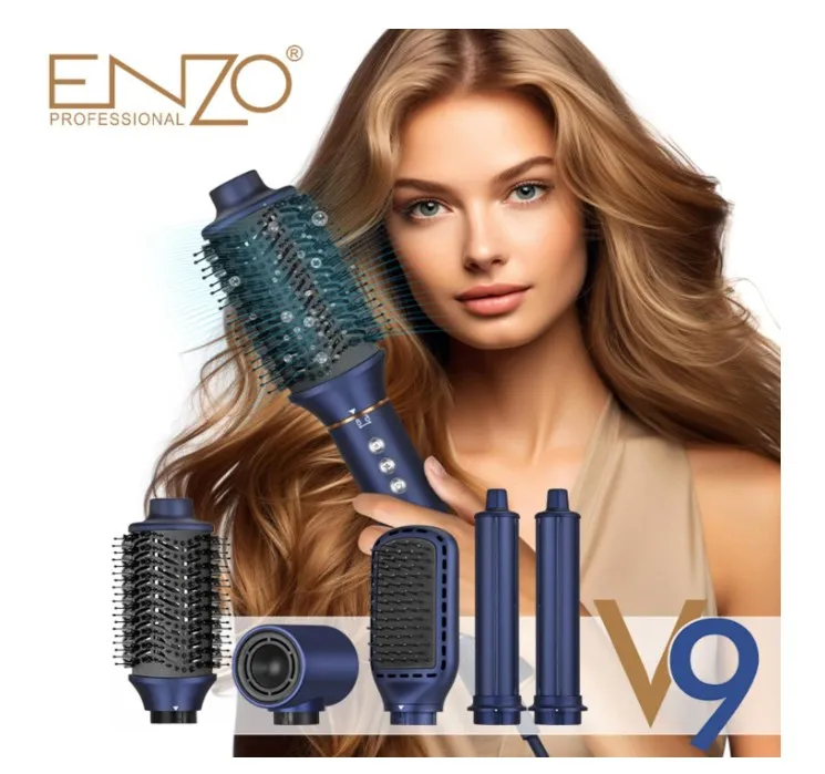 ENZO Professional V9 Air Styler 5-in-1 Multi-Functional Hot Air Brush Set – High-Speed 130,000 RPM BLDC Motor Hair Dryer & Styler for Drying, Curling, Smoothing & Volumizing (Model EN-754) 3
