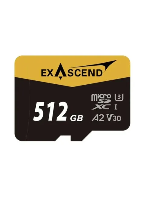 Exascend Catalyst 512GB microSDXC Memory Card (UHS-I, V30, A2) – Up to 175MB/s Read, 150MB/s Write