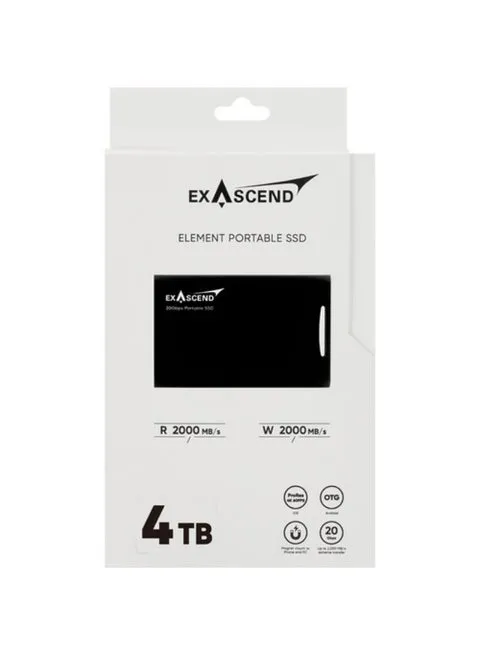 Exascend Element 4TB Portable SSD – USB 3.2 Gen 2x2 External Solid State Drive (Black) 3