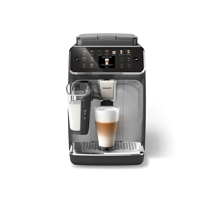 Fully Automatic LatteGo Espresso Machine 4400 Series SilentBrew Technology Quick Start Aromatic Coffee from Freshly Ground Beans 12 Hot and Cold Drinks 1.8 L 1500 W EP4446/70 Black Chrome 3